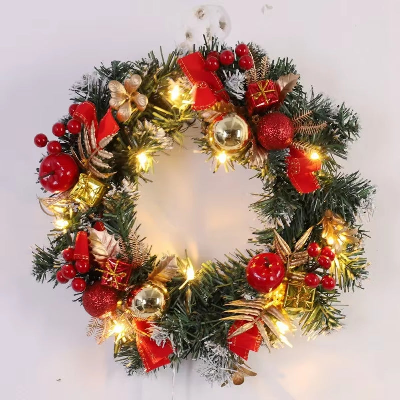 Christmas Wreath for Front Door Gold Window Wall Door Christmas Decorations 2024 Garland Ornament New Year Navidad 2025