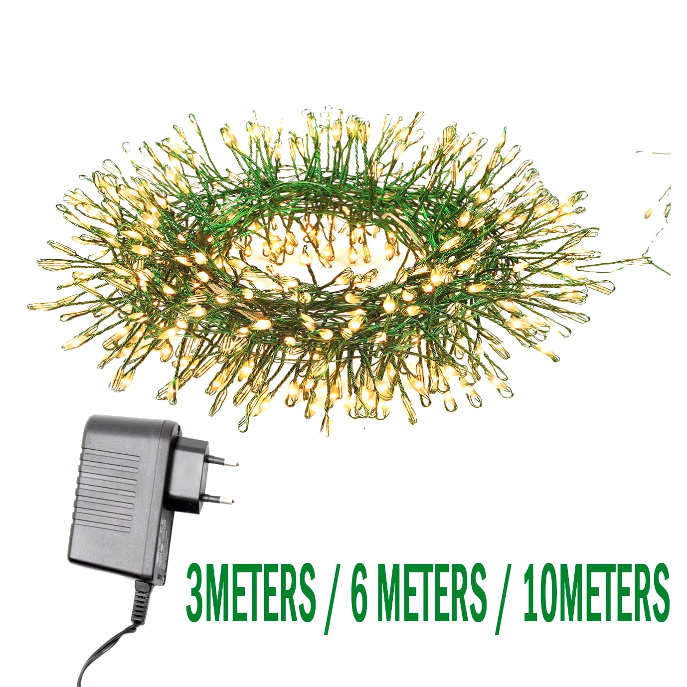 300 LED Cluster Christmas String Lights Outdoor Decoration Indoor Garden Tree Plug Wedding 220V 10M Holiday Lighting Retro