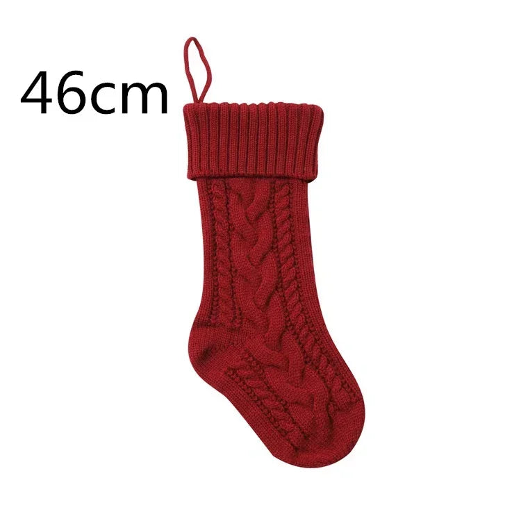 18"/46CM Large Capacity Christmas Gift Bag Decorative Socks Christmas Stocking Hanging Xmas Tree Ornaments Christmas Decorations