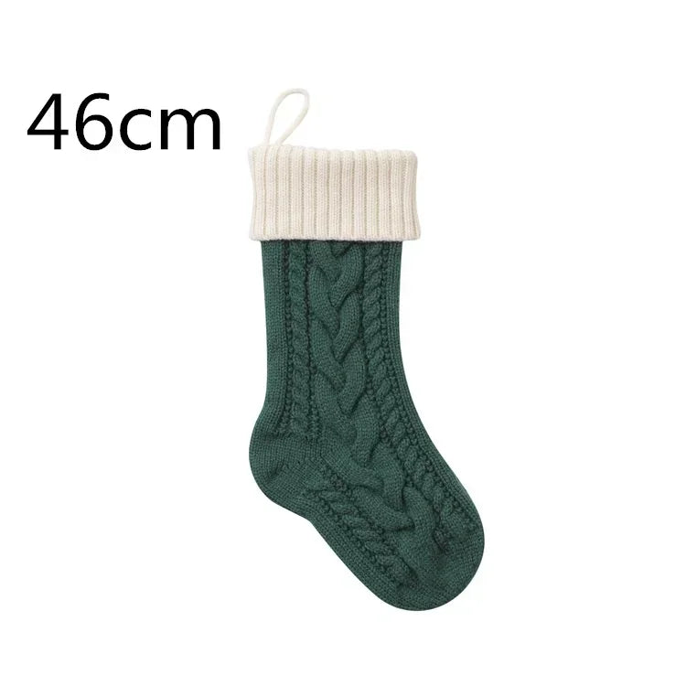 18"/46CM Large Capacity Christmas Gift Bag Decorative Socks Christmas Stocking Hanging Xmas Tree Ornaments Christmas Decorations