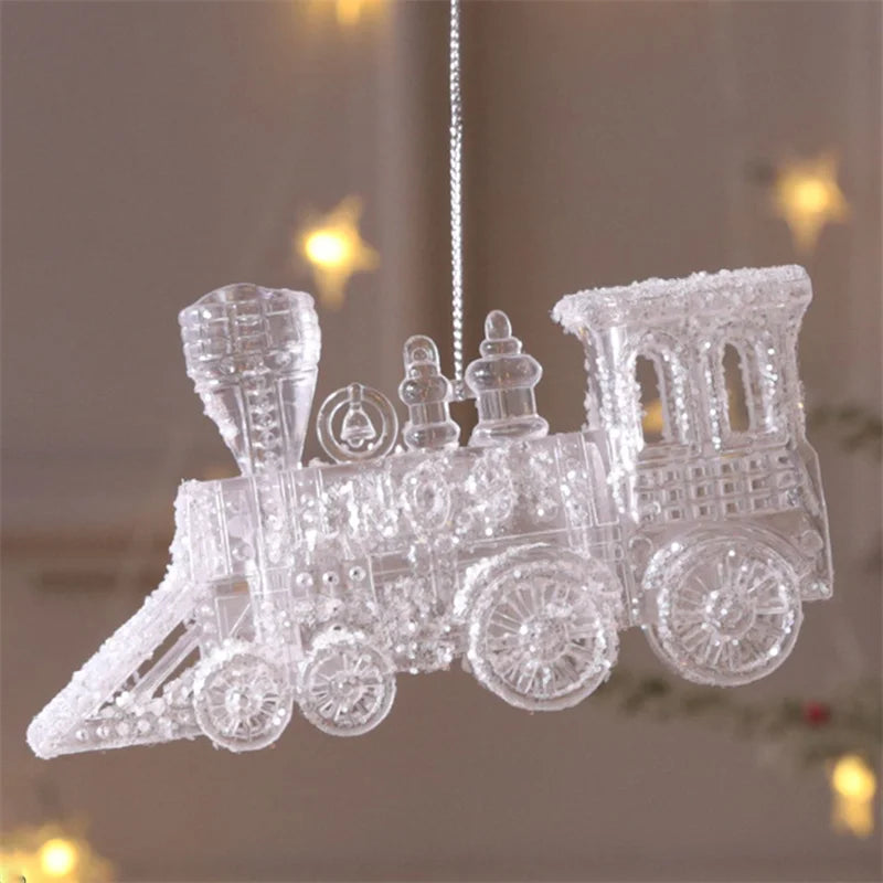 Snowflake Icicle Drop Ornaments Crystal Christmas Tree Transparent Decoration Pendant Christmas Home Decoration Navidad 2024