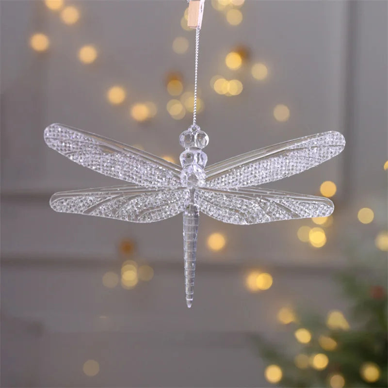 Snowflake Icicle Drop Ornaments Crystal Christmas Tree Transparent Decoration Pendant Christmas Home Decoration Navidad 2024