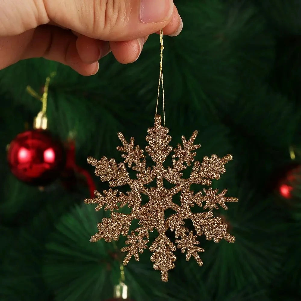 6/12Pcs Christmas Fake Snowflakes Xmas Tree Hanging Ornament Simulation Snowflakes Winter Party Christmas New Year Decoration