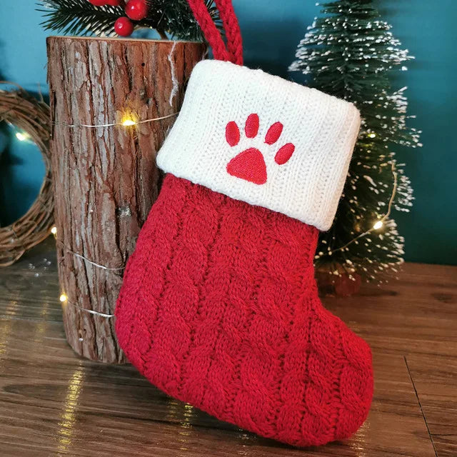 Letters Christmas Stocking New Knitting Christmas Tree Pendant Decorations for Home Xmas Gift Snowflake Alphabet Christmas Socks