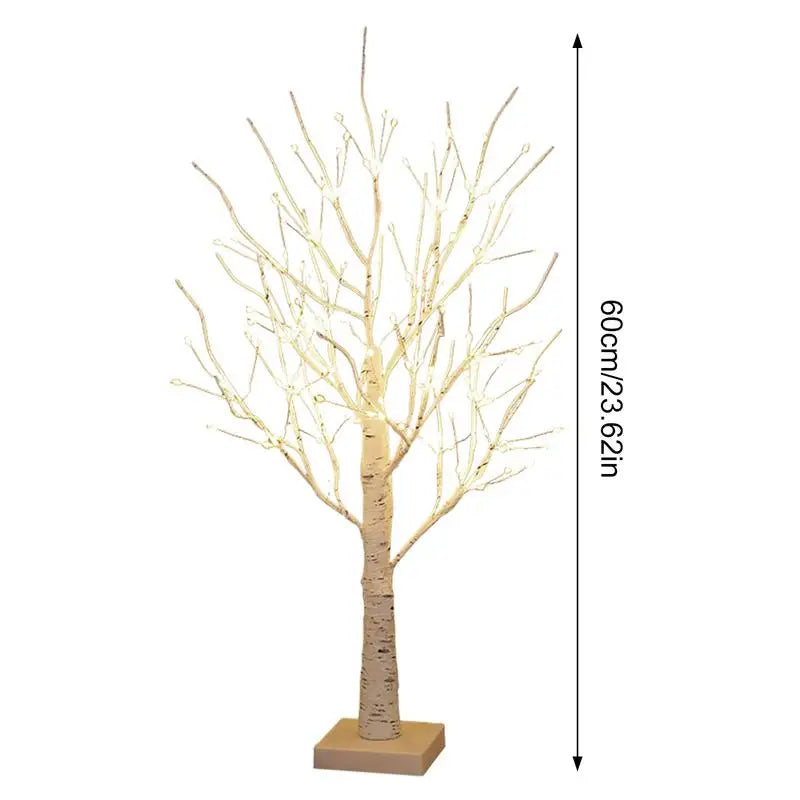 Birch Tree with LED Lights High Bright 144 Leds Lit Birch Trees for Decoration Indoor 23.62In Mini Christmas Decor Tabletop DIY