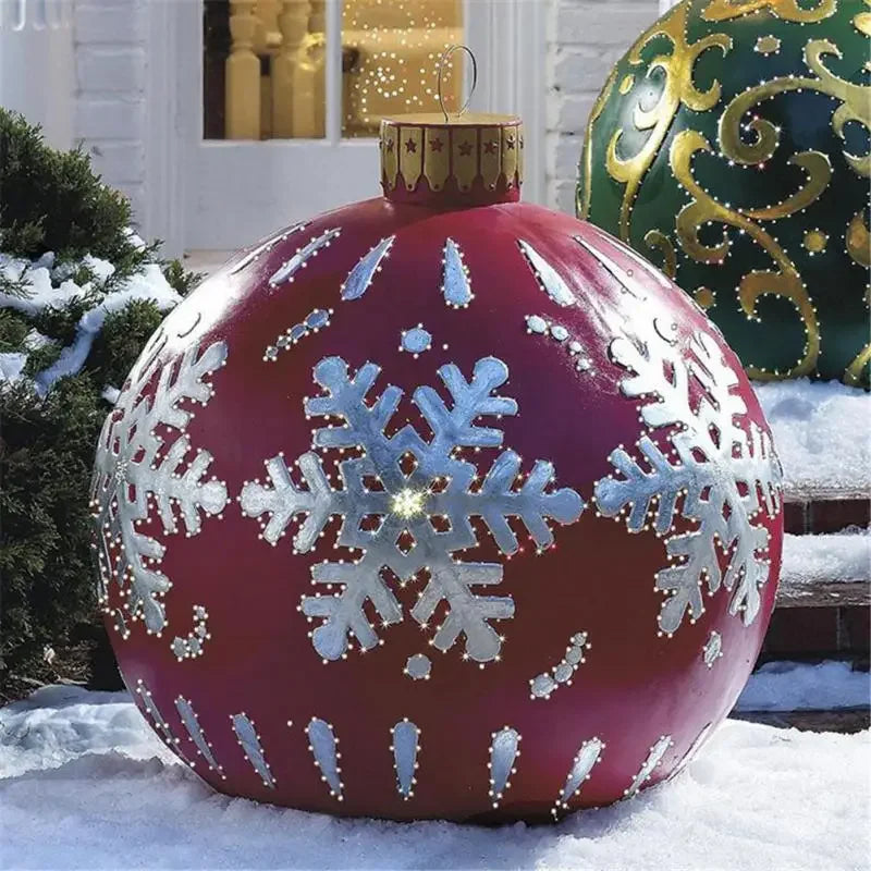 Outdoor Christmas Inflatable Decorated Ball 60Cm PVC Giant Big Large Balls Xmas Tree Decorations Toy Ball without Light Ornament