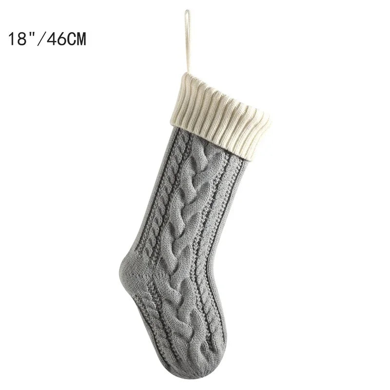 18"/46CM Large Capacity Christmas Gift Bag Decorative Socks Christmas Stocking Hanging Xmas Tree Ornaments Christmas Decorations