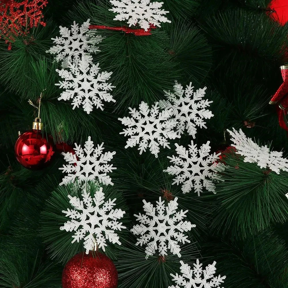 6/12Pcs Christmas Fake Snowflakes Xmas Tree Hanging Ornament Simulation Snowflakes Winter Party Christmas New Year Decoration