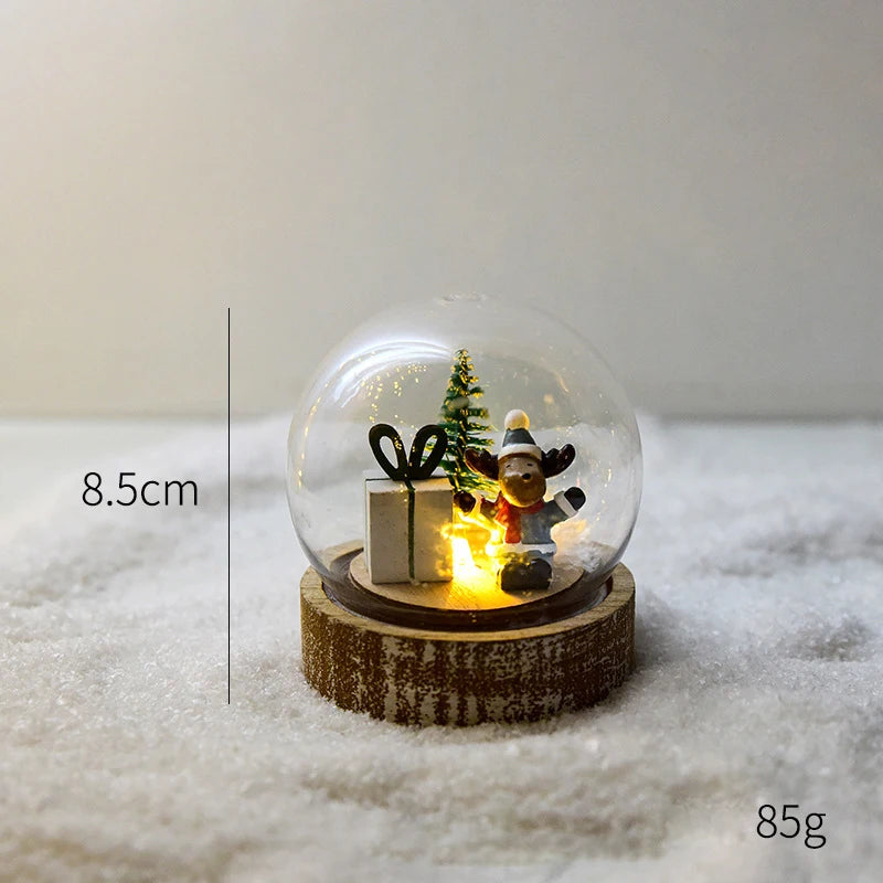 LED Transparent Ball Light Elk Decorative Lights Room Ornaments Child Birthday Gift Party Bedroom Living Room Christmas Decor