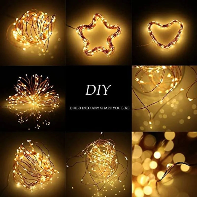 Fairy Lights Battery Operated Wedding Centerpiece Table Decorations Party Christmas Copper Wire String Lights Battery Powered