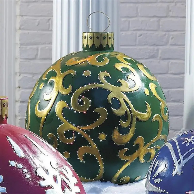 Outdoor Christmas Inflatable Decorated Ball 60Cm PVC Giant Big Large Balls Xmas Tree Decorations Toy Ball without Light Ornament