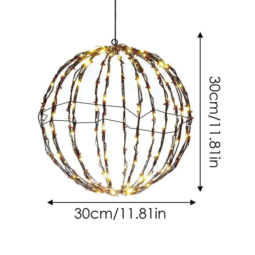 Sphere Lighted Display Christmas Decoration Glow Ball LED Lighting Frame Large Ball Lights Fairy Lights for Porch Patio Decor