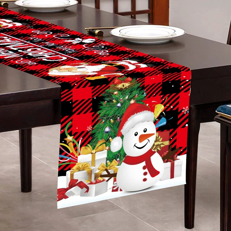 Christmas Table Runner Merry Christmas Decoration for Home Tablecloth Cover Xmas Ornament Navidad Noel Gifts New Year Party 2023