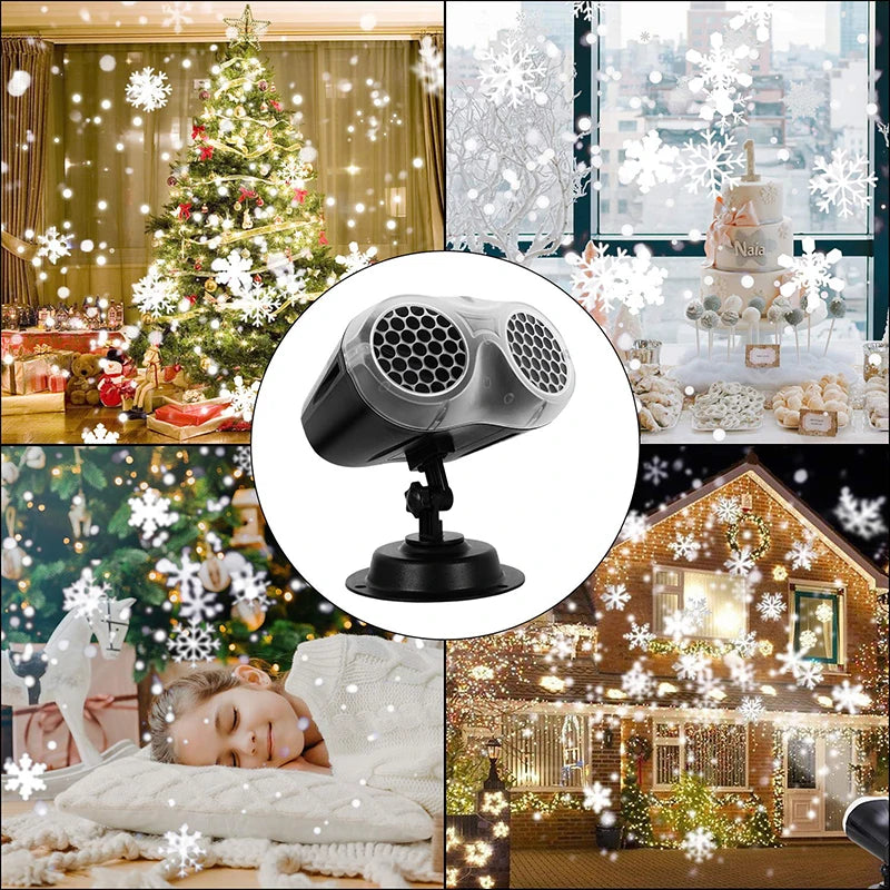 Christmas Snowfall Projector Light Owl Shape Outdoor Highlight Landscape Dynamic LED Snowflake Projection Lamp for New Year 2024