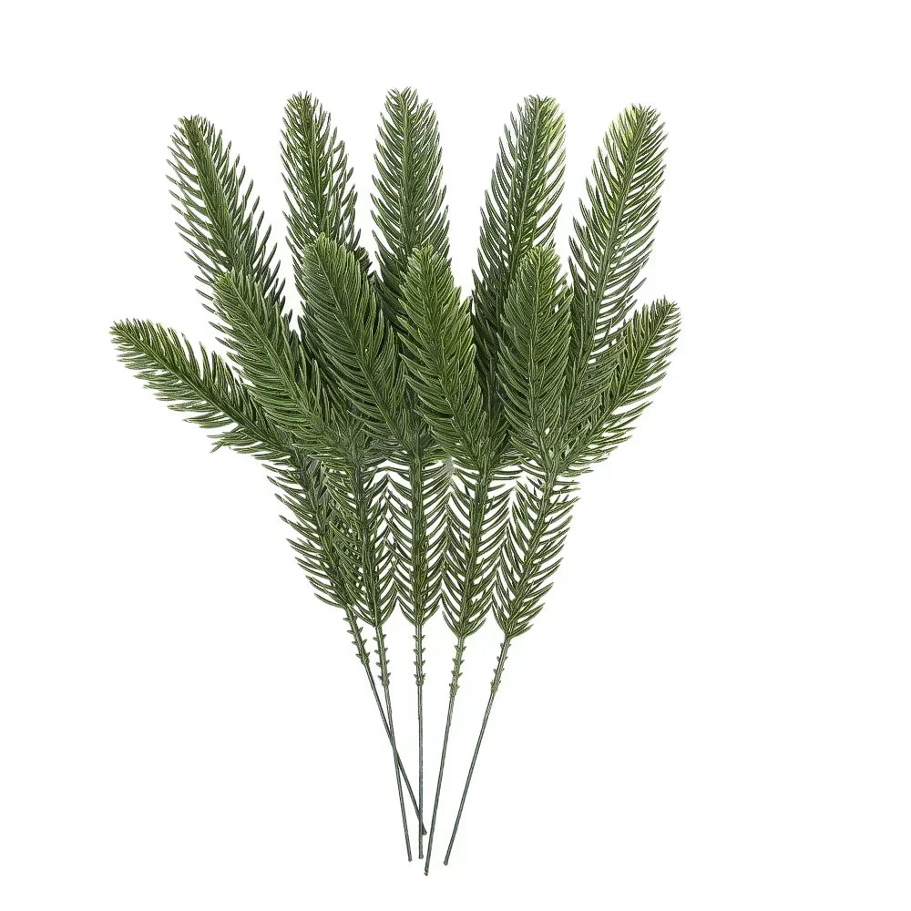 5/10Pcs Christmas Pine Needle Branches Xmas Tree Artificial Fake Plant Snowy Twigs Frosted Pines Garland Wreath Party Decor Gift